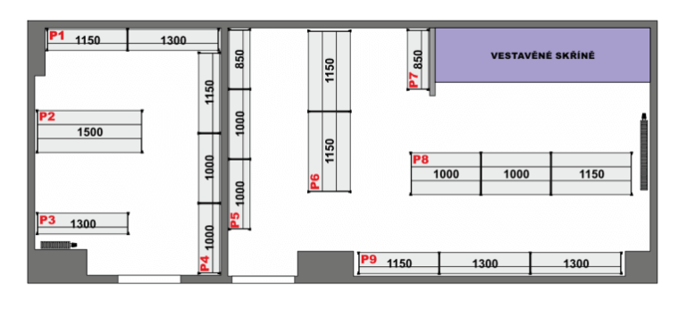 Návrh skladu s policovými regály VARIMO.