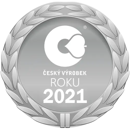 Pečeť Český výrobek roku 2021 - ocenění našich policových kovových regálů VARIMO.